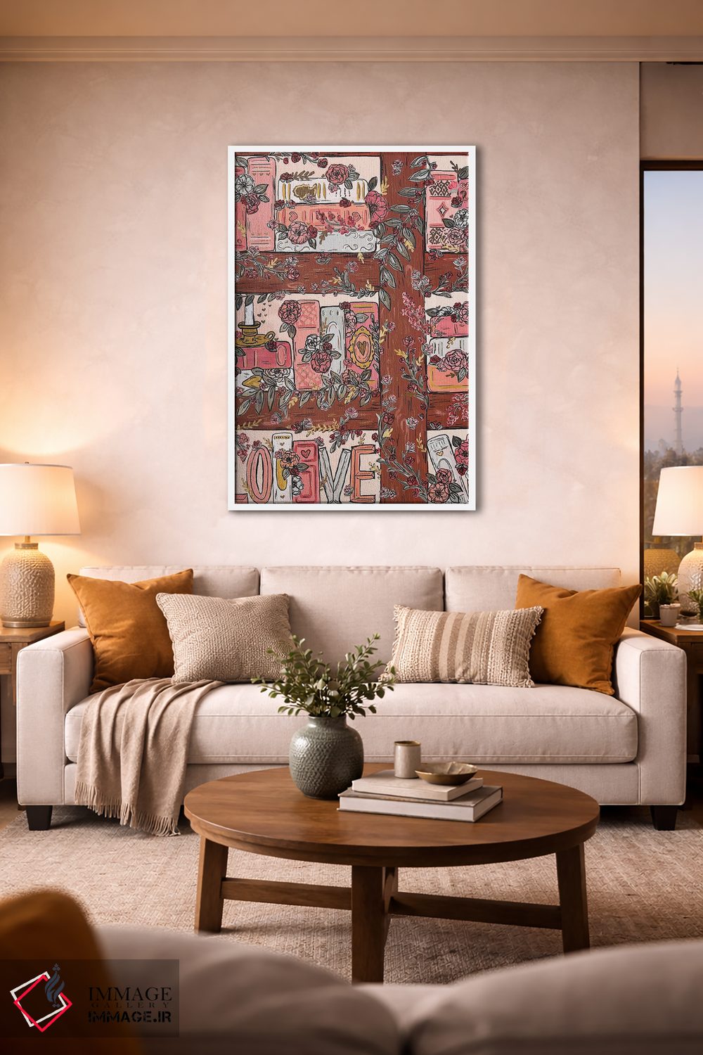 تابلو دکوراتیو قفسه کتاب داستان عاشقانه اثر کیتی برایانت - D1W