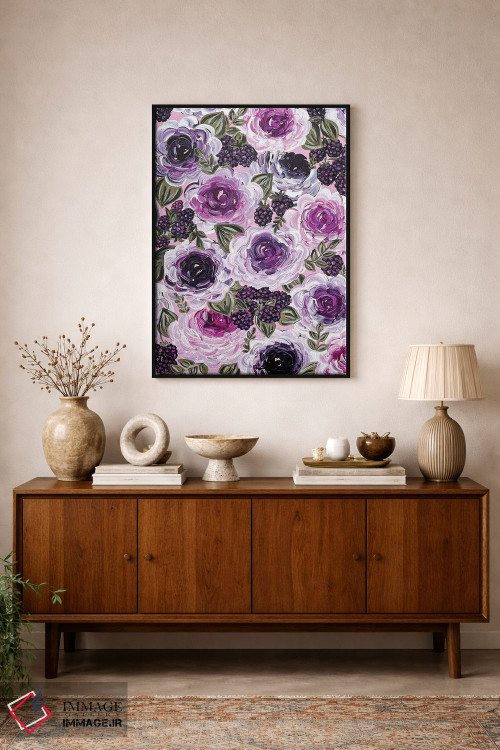 تابلو دکوراتیو گل های تمشکی اثر کیتی برایانت - D1B