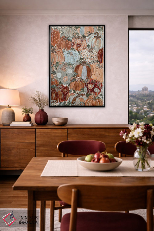 تابلو دکوراتیو گل های کدویی الگودار اثر کیتی برایانت - D3B