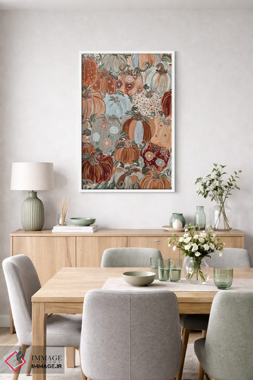 تابلو دکوراتیو گل های کدویی الگودار اثر کیتی برایانت - D5W