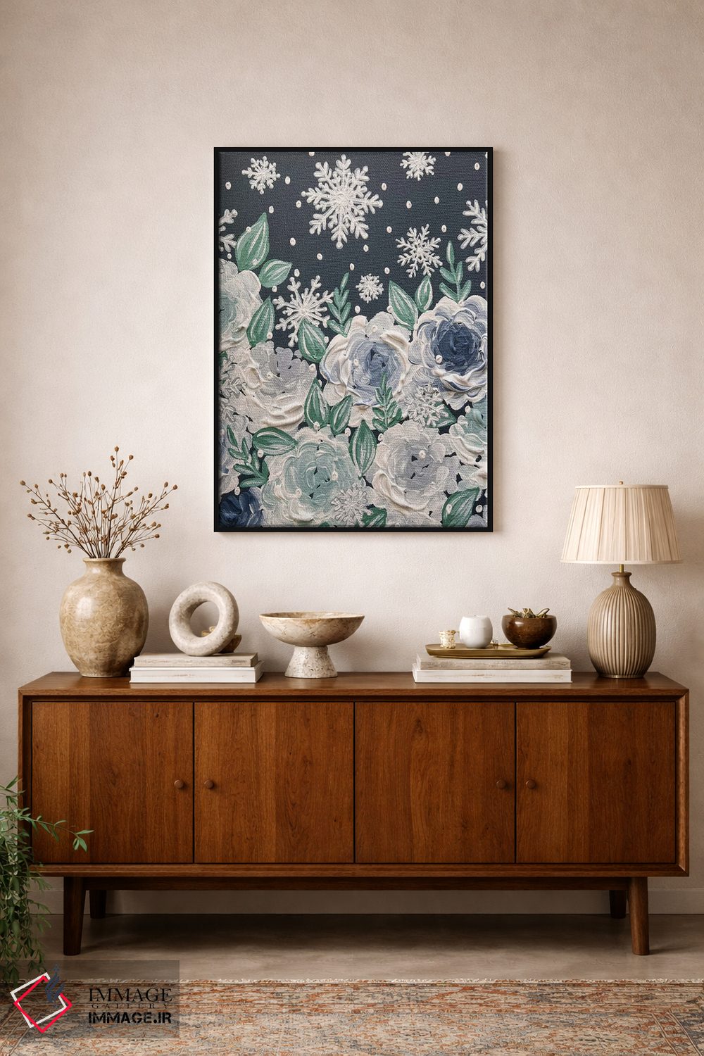 تابلو دکوراتیو گل های برفی اثر کیتی برایانت - D1B