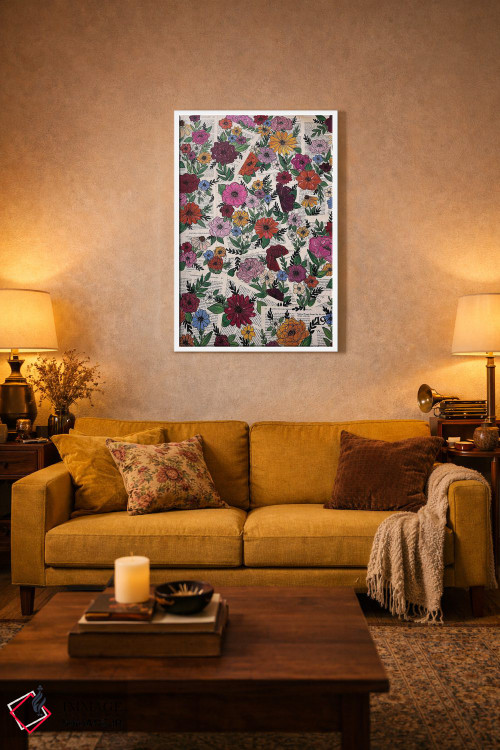 تابلو دکوراتیو باغ صفحه کتاب رنگارنگ اثر کیتی برایانت - D1W