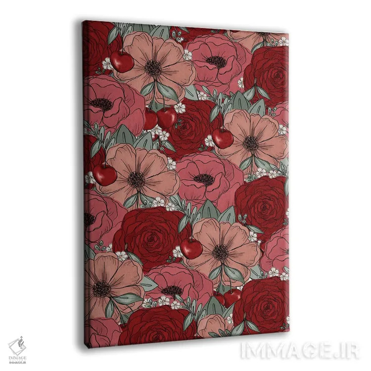 تابلو دکوراتیو گل های طراحی شده گیلاس اثر کیتی برایانت - نمای پرسپکتیو محصول