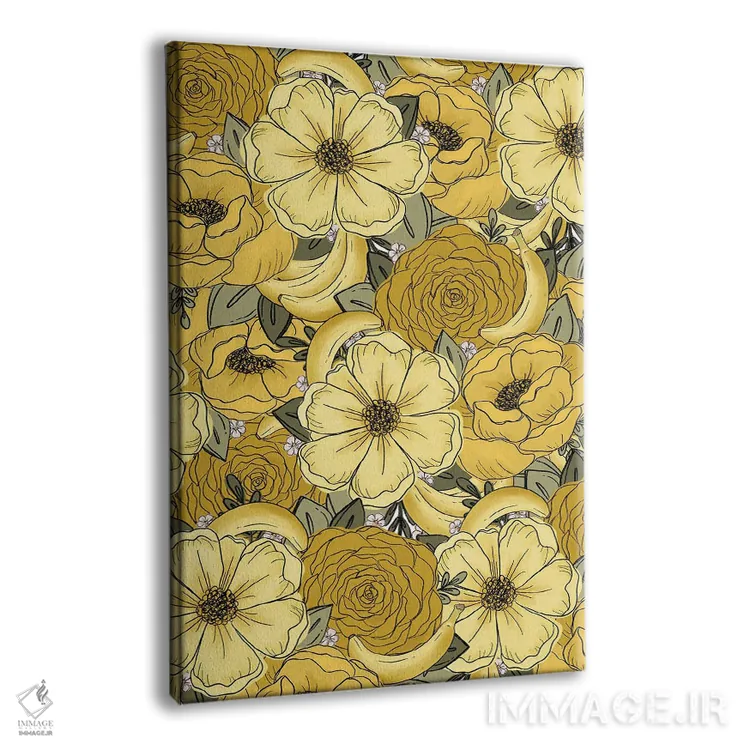 تابلو دکوراتیو گل های طراحی شده موز اثر کیتی برایانت - نمای پرسپکتیو محصول