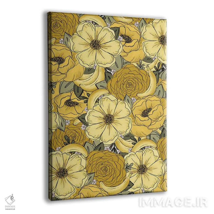 تابلو دکوراتیو گل های طراحی شده موز اثر کیتی برایانت - نمای پرسپکتیو محصول