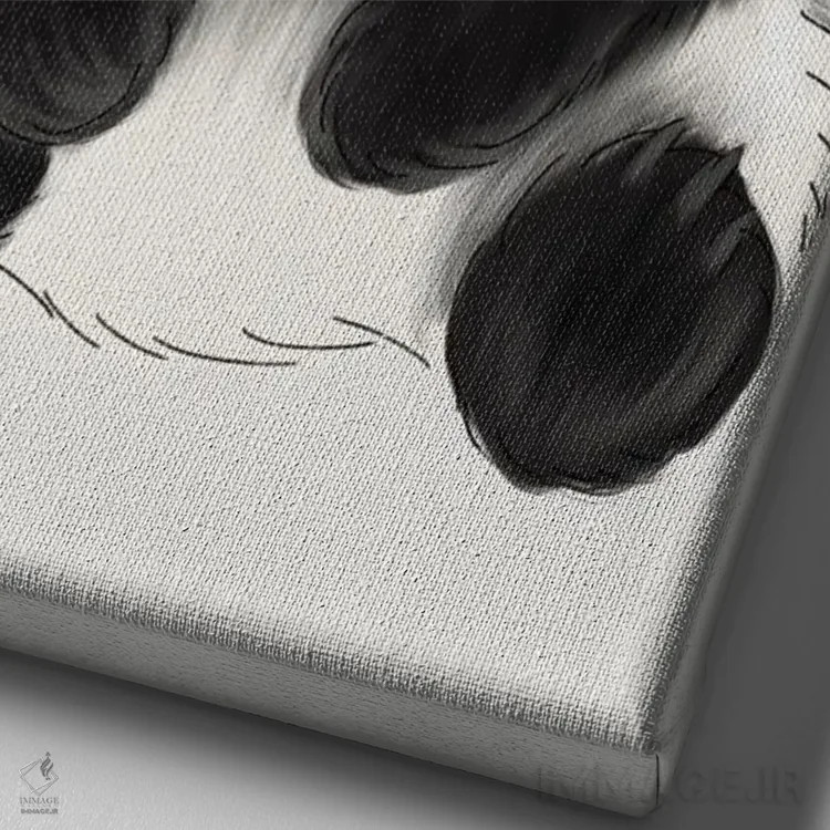 تابلو دکوراتیو پاندای نوزاد اثر کیتی برایانت - نمای نزدیک بافت بوم