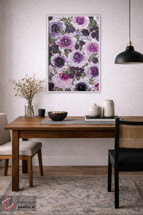 تابلو دکوراتیو گل های تمشکی اثر کیتی برایانت - D2W