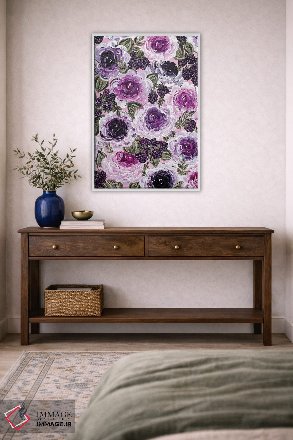 تابلو دکوراتیو گل های تمشکی اثر کیتی برایانت - D3W