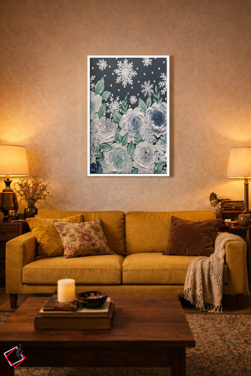تابلو دکوراتیو گل های برفی اثر کیتی برایانت - D2W