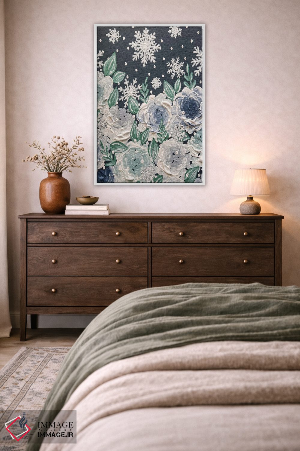 تابلو دکوراتیو گل های برفی اثر کیتی برایانت - D3W
