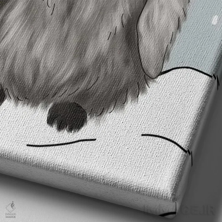 تابلو دکوراتیو پنگوئن زمستانی اثر کیتی برایانت - نمای نزدیک بافت بوم