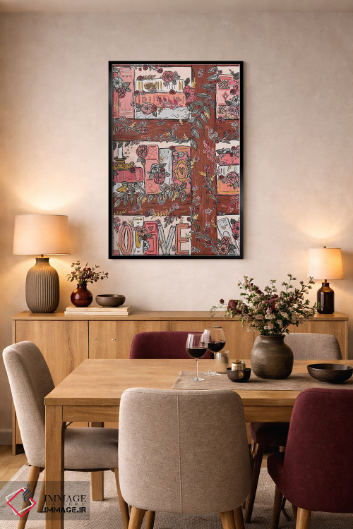 تابلو دکوراتیو قفسه کتاب داستان عاشقانه اثر کیتی برایانت - D5B