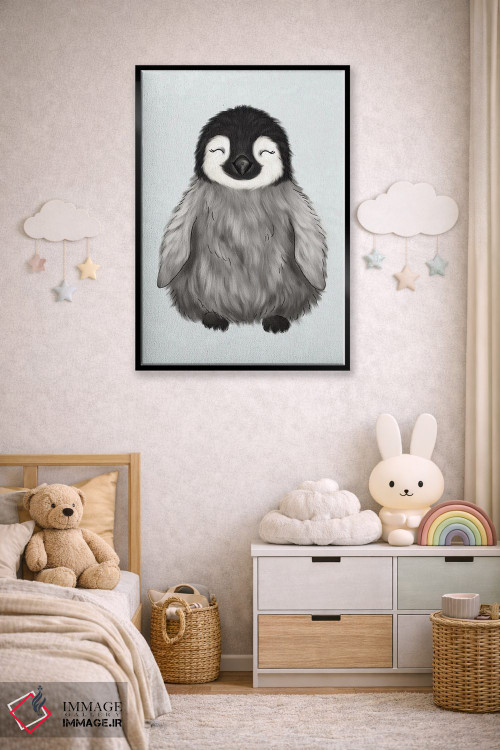 تابلو دکوراتیو پنگوئن نوزاد اثر کیتی برایانت - D6B