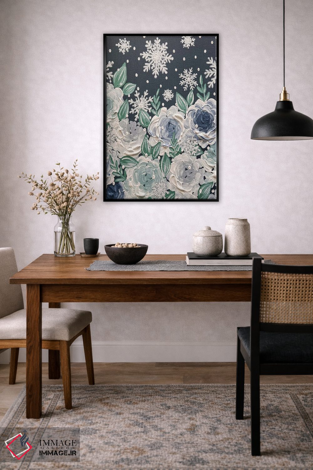 تابلو دکوراتیو گل های برفی اثر کیتی برایانت - D6B
