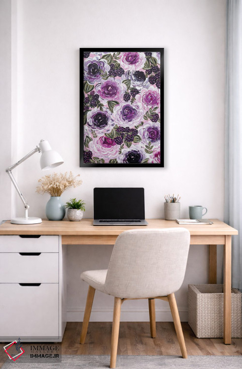 تابلو دکوراتیو گل های تمشکی اثر کیتی برایانت - D6B