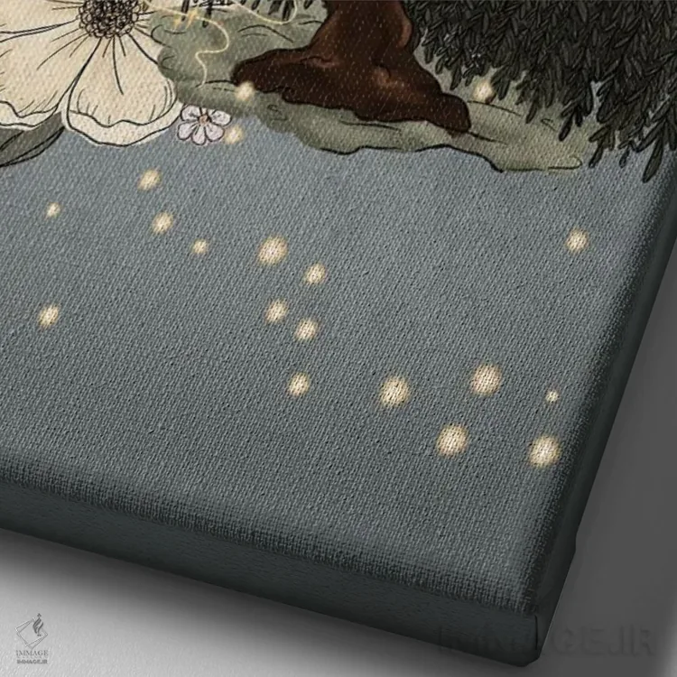 تابلو دکوراتیو درختان بید خیال انگیز اثر کیتی برایانت - نمای نزدیک بافت بوم