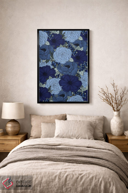 تابلو دکوراتیو گل های طراحی شده بلوبری اثر کیتی برایانت - D2B