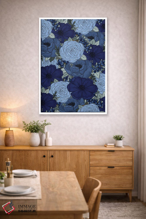 تابلو دکوراتیو گل های طراحی شده بلوبری اثر کیتی برایانت - D4W
