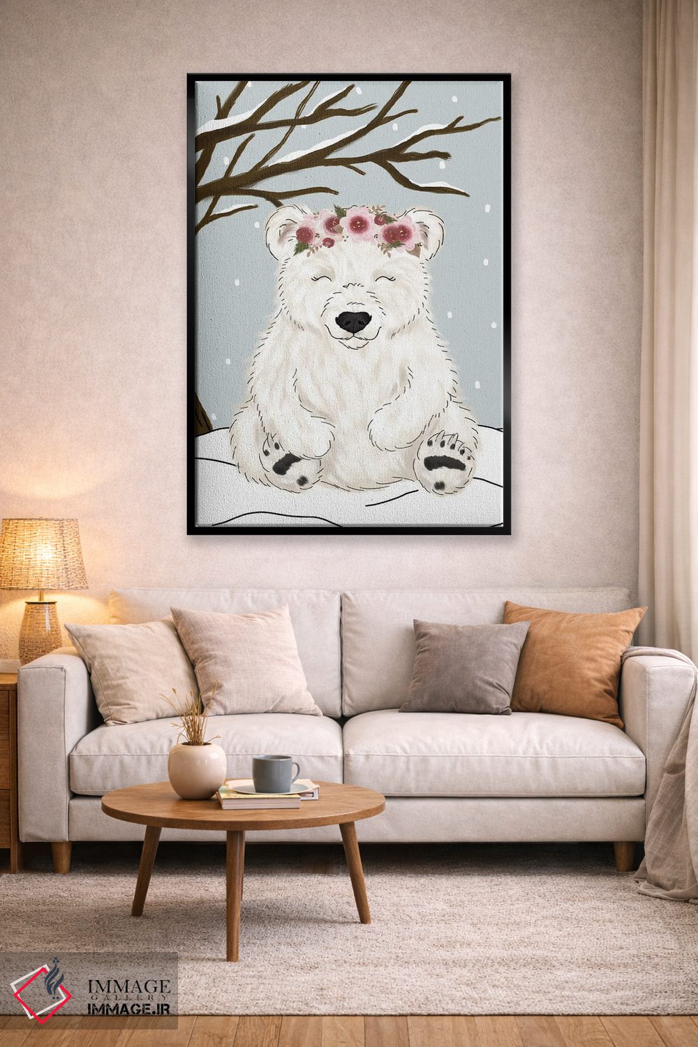 تابلو دکوراتیو خرس قطبی زمستانی اثر کیتی برایانت - D2B