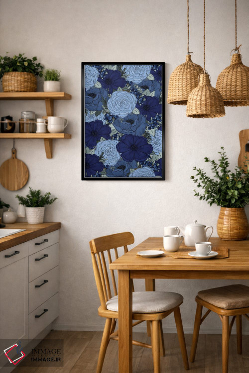 تابلو دکوراتیو گل های طراحی شده بلوبری اثر کیتی برایانت - D5B