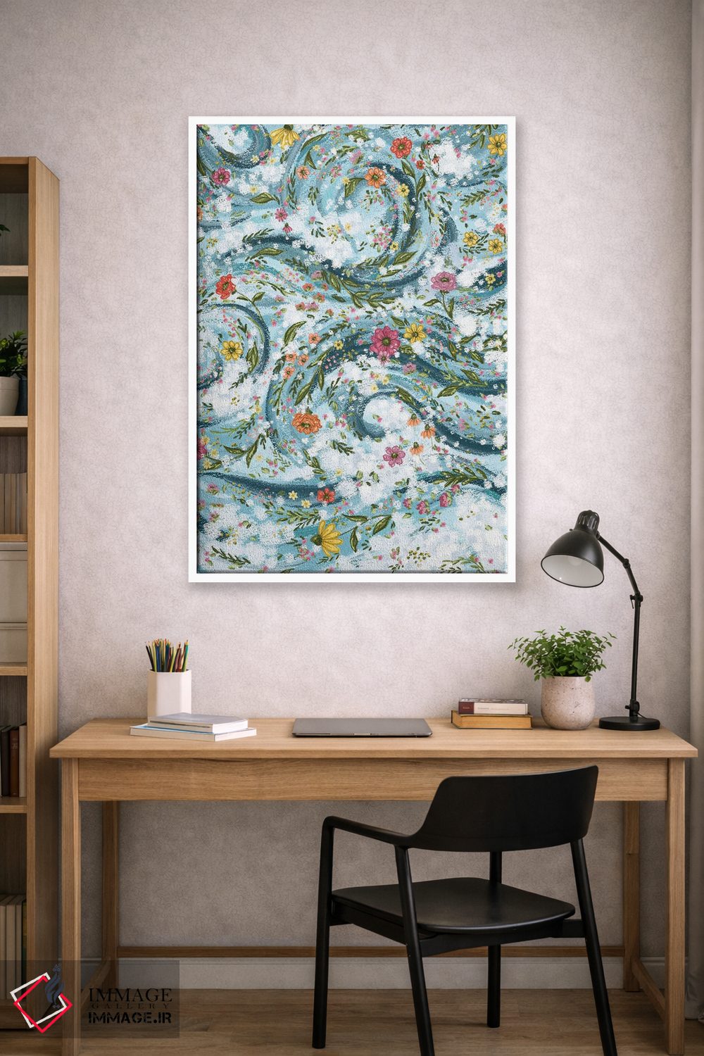 تابلو دکوراتیو موج های گل دار اثر کیتی برایانت - D1W