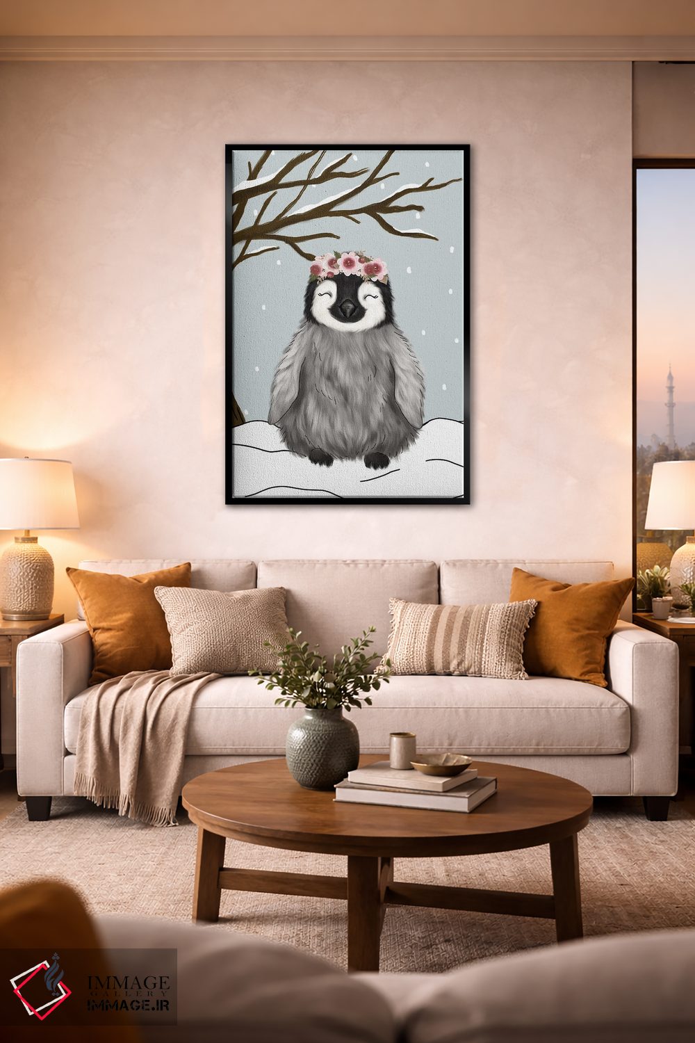 تابلو دکوراتیو پنگوئن زمستانی اثر کیتی برایانت - D2B