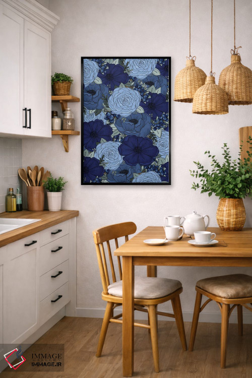 تابلو دکوراتیو گل های طراحی شده بلوبری اثر کیتی برایانت - D6B