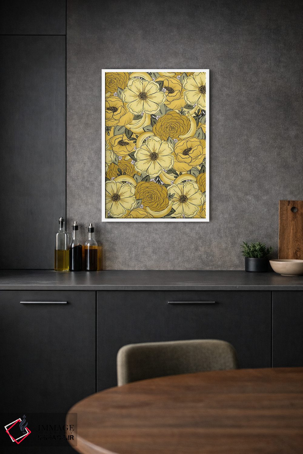 تابلو دکوراتیو گل های طراحی شده موز اثر کیتی برایانت - D1W