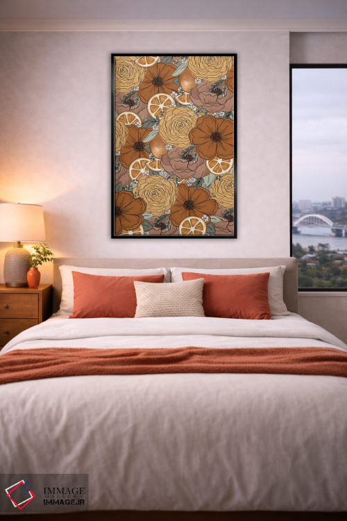 تابلو دکوراتیو گل های طراحی شده پرتقال اثر کیتی برایانت - D4B