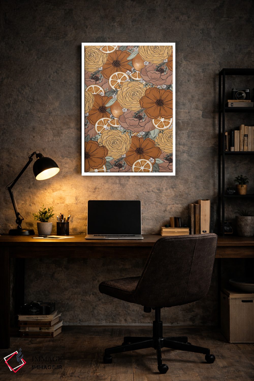 تابلو دکوراتیو گل های طراحی شده پرتقال اثر کیتی برایانت - D5W