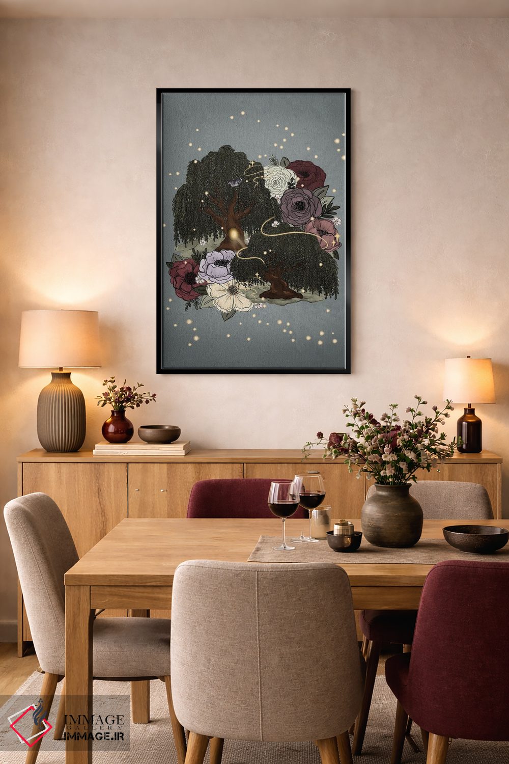 تابلو دکوراتیو درختان بید خیال انگیز اثر کیتی برایانت - D6B