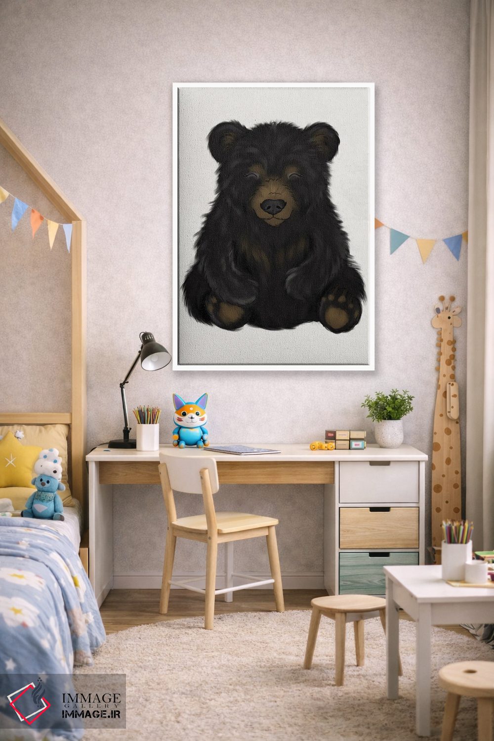 تابلو دکوراتیو خرس سیاه نوزاد اثر کیتی برایانت - D2W