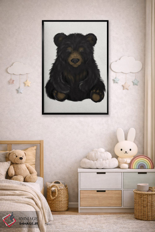 تابلو دکوراتیو خرس سیاه نوزاد اثر کیتی برایانت - D6B