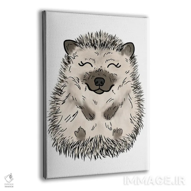 تابلو دکوراتیو جوجه تیغی اثر کیتی برایانت - نمای پرسپکتیو محصول