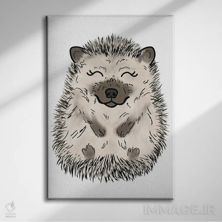 تابلو دکوراتیو جوجه تیغی اثر کیتی برایانت - نمای روبهرو روی دیوار