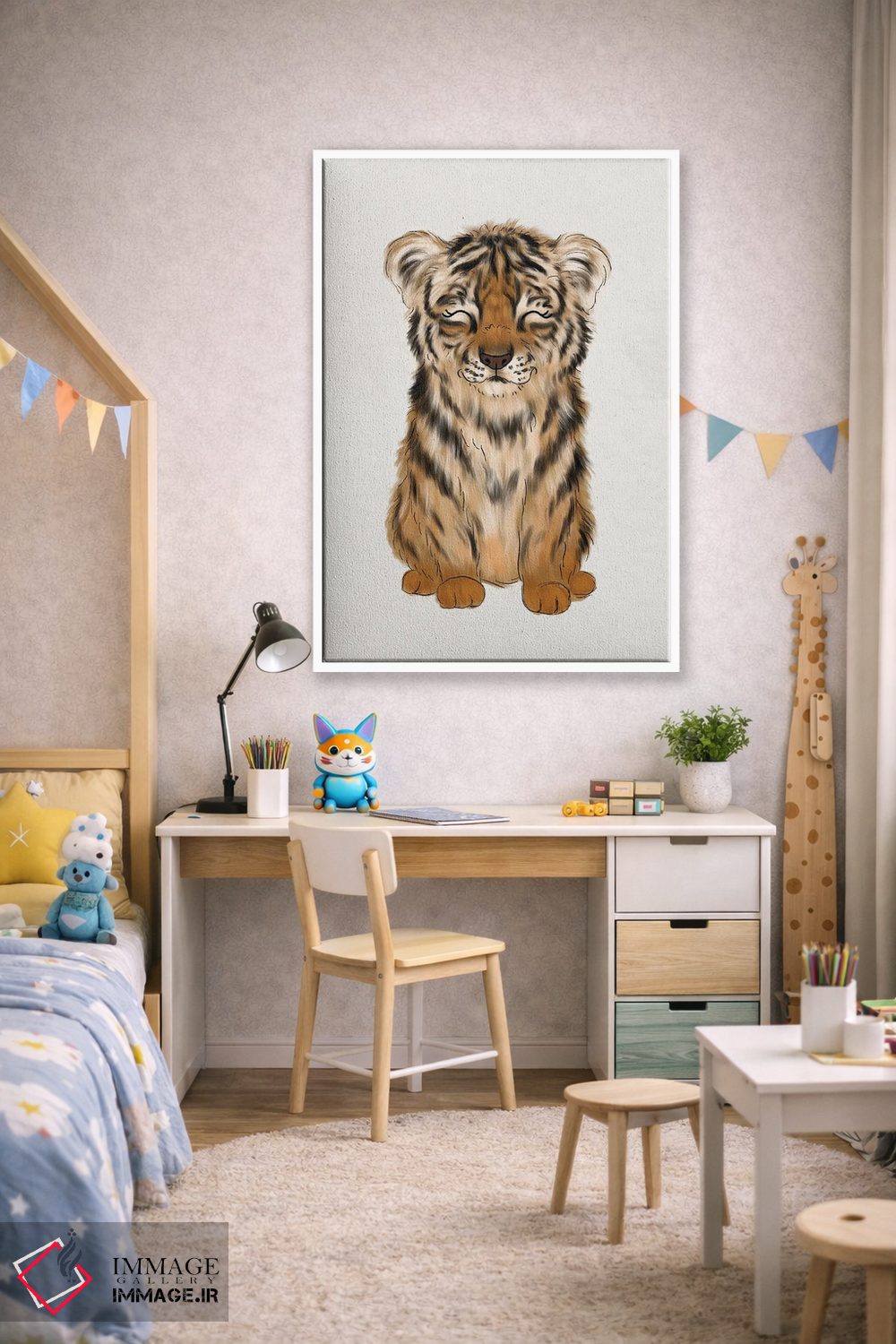 تابلو دکوراتیو ببر بچه اثر کیتی برایانت - D1W