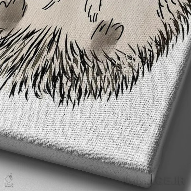 تابلو دکوراتیو جوجه تیغی با تاج گل اثر کیتی برایانت - نمای نزدیک بافت بوم