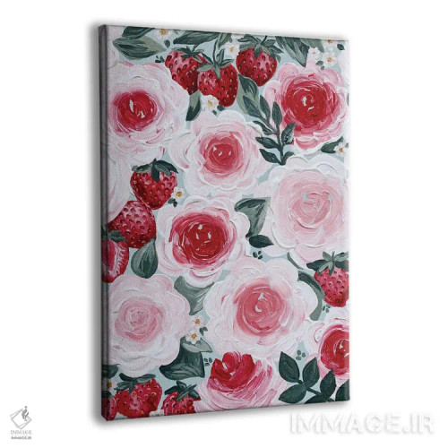 تابلو دکوراتیو گل های توت فرنگی اثر کیتی برایانت - نمای پرسپکتیو محصول