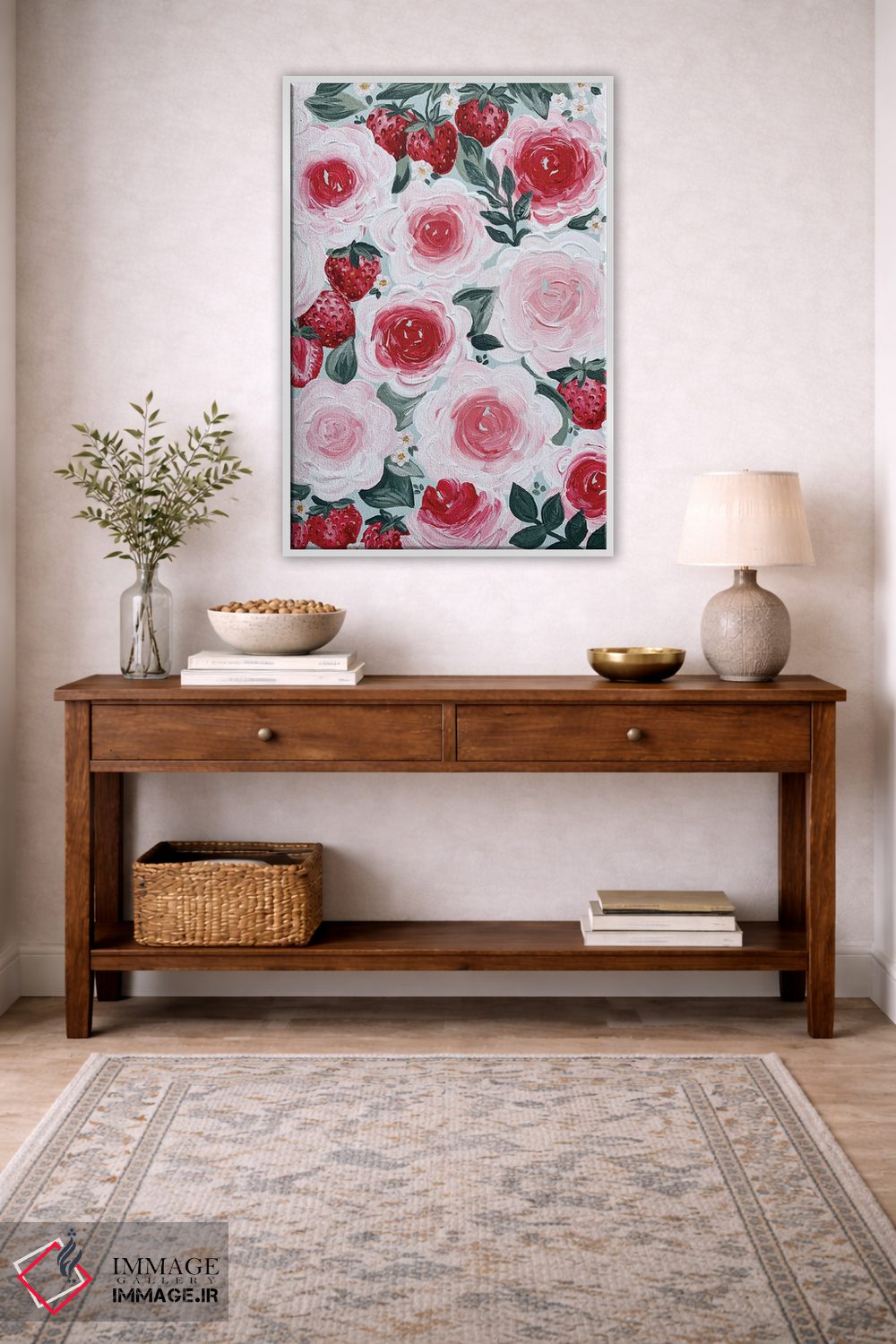 تابلو دکوراتیو گل های توت فرنگی اثر کیتی برایانت - D4W