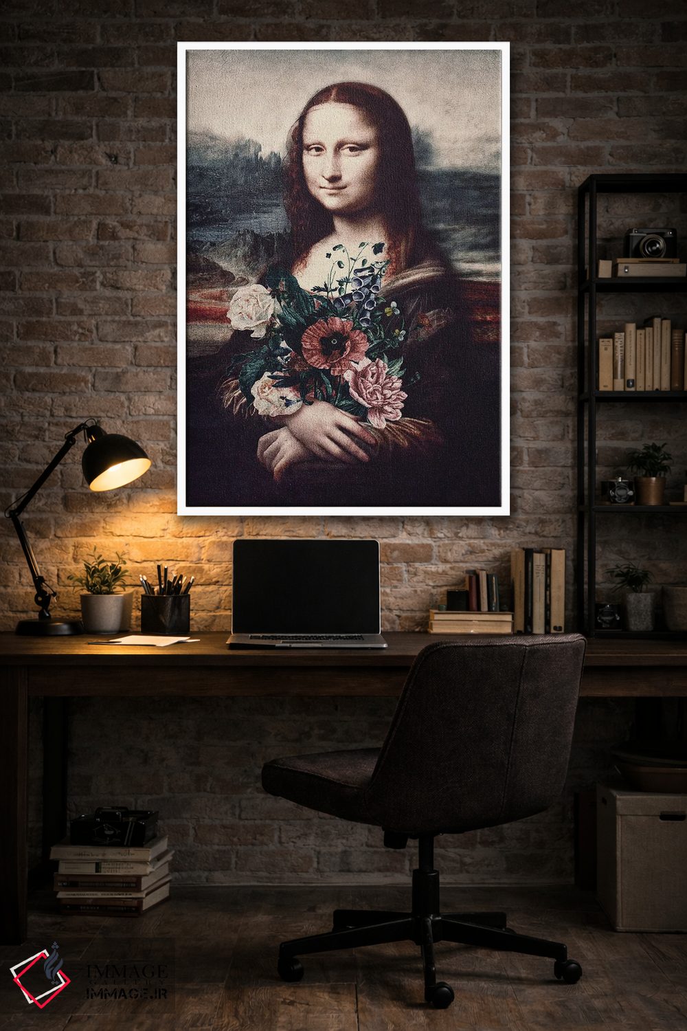 تابلو دکوراتیو لیزا و گل ها اثر کارن کانتوک - D2W