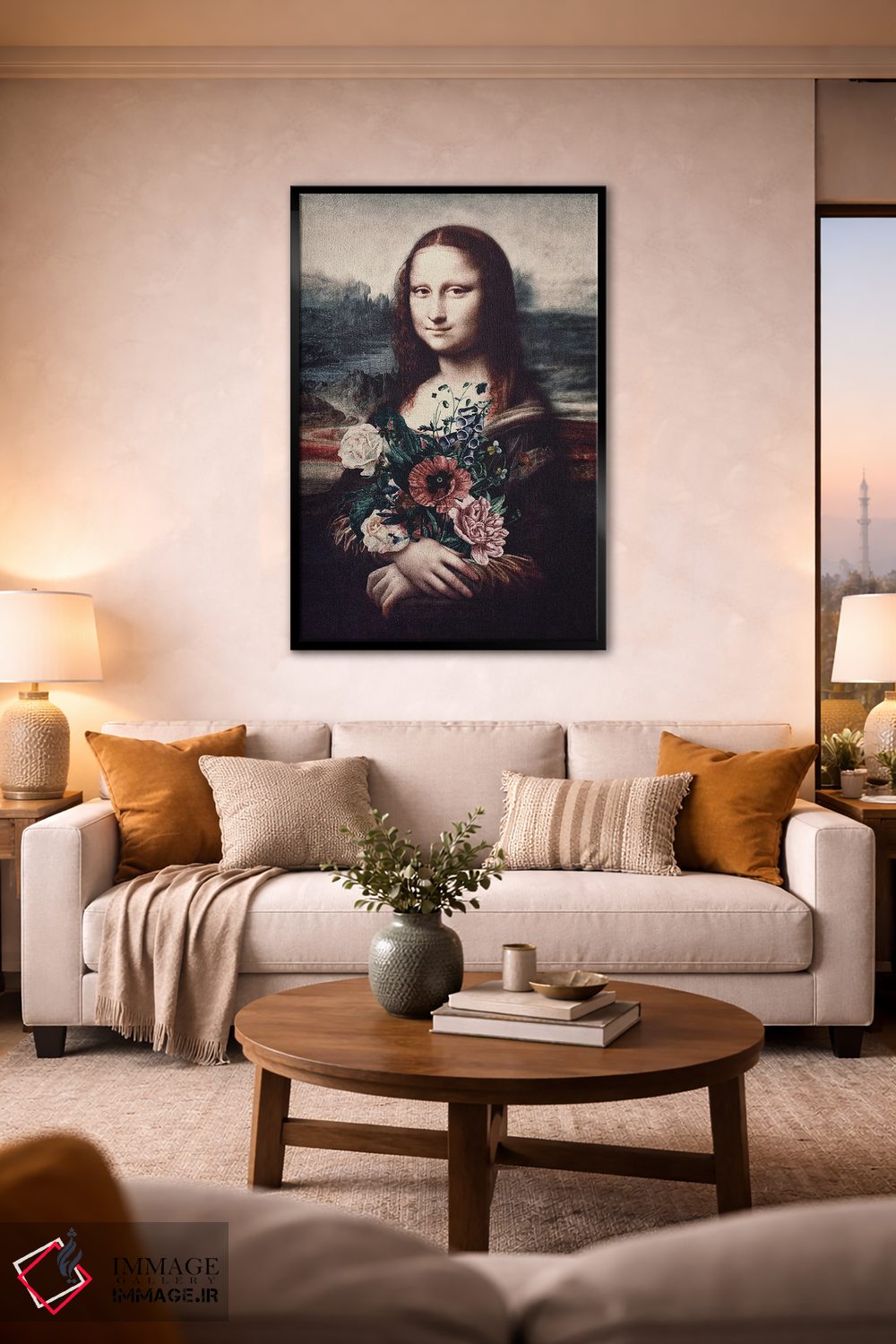 تابلو دکوراتیو لیزا و گل ها اثر کارن کانتوک - D1B