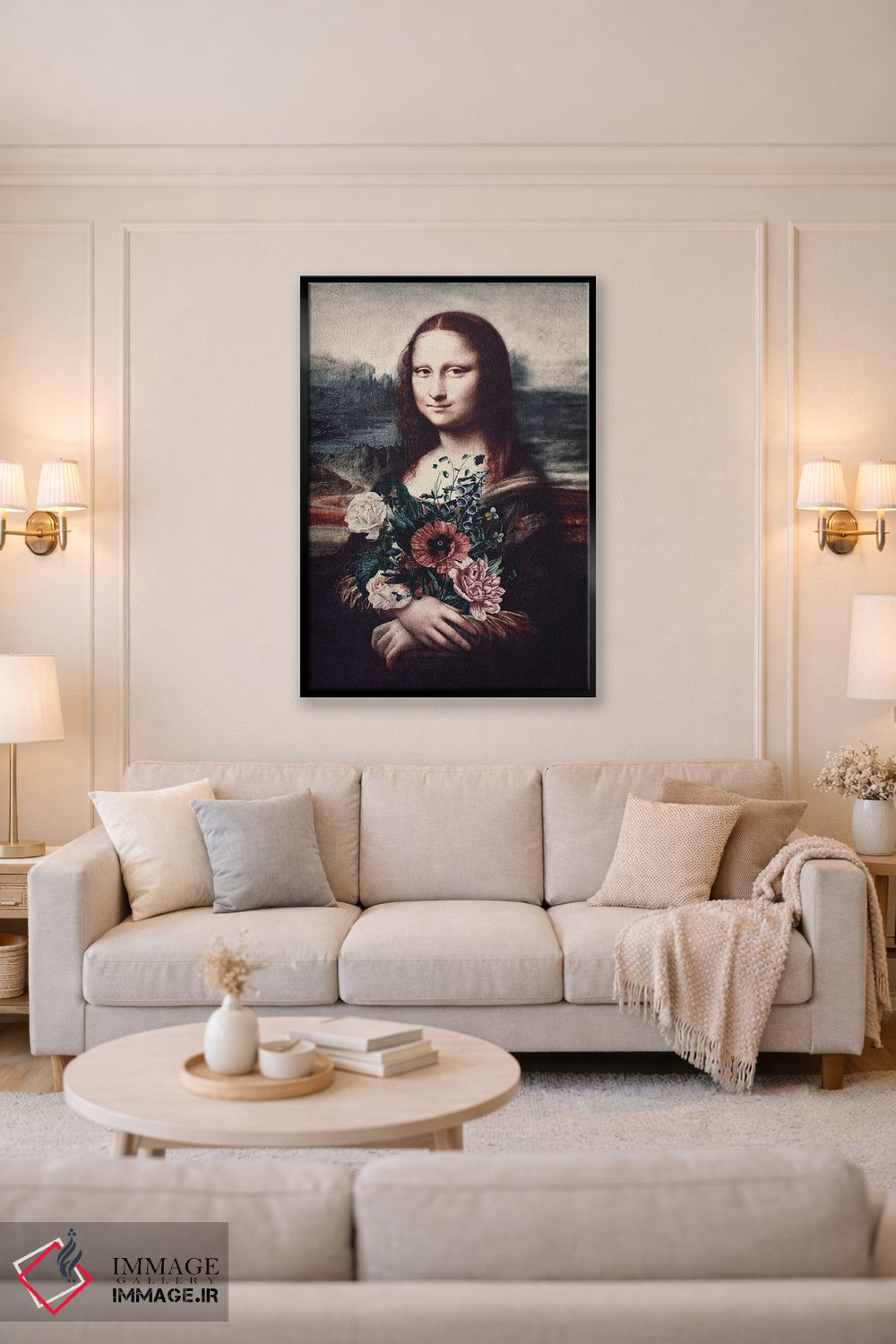 تابلو دکوراتیو لیزا و گل ها اثر کارن کانتوک - D4B