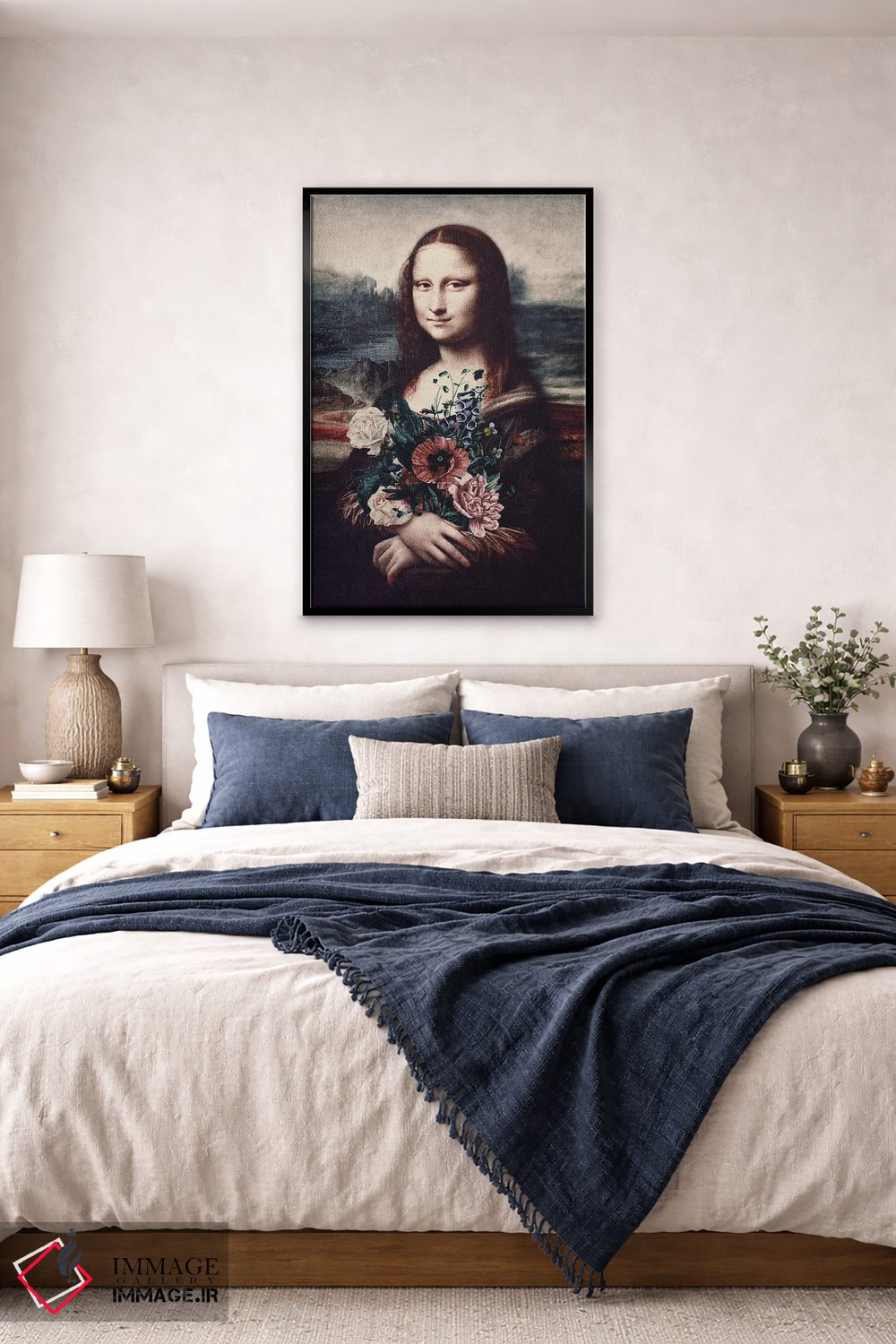 تابلو دکوراتیو لیزا و گل ها اثر کارن کانتوک - D6B