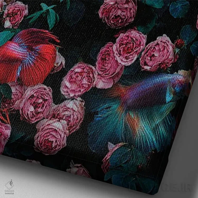 تابلو دکوراتیو همه چیز خیلی زیاد شده اثر کارن کانتوک - نمای نزدیک بافت بوم