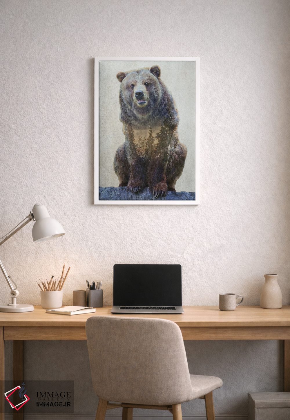 تابلو دکوراتیو خرس گریزلی اثر کیم کورینگا - D1W