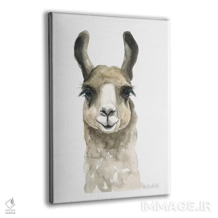 تابلو دکوراتیو لامای قهوه ای اثر کیرستن دیل - نمای پرسپکتیو محصول
