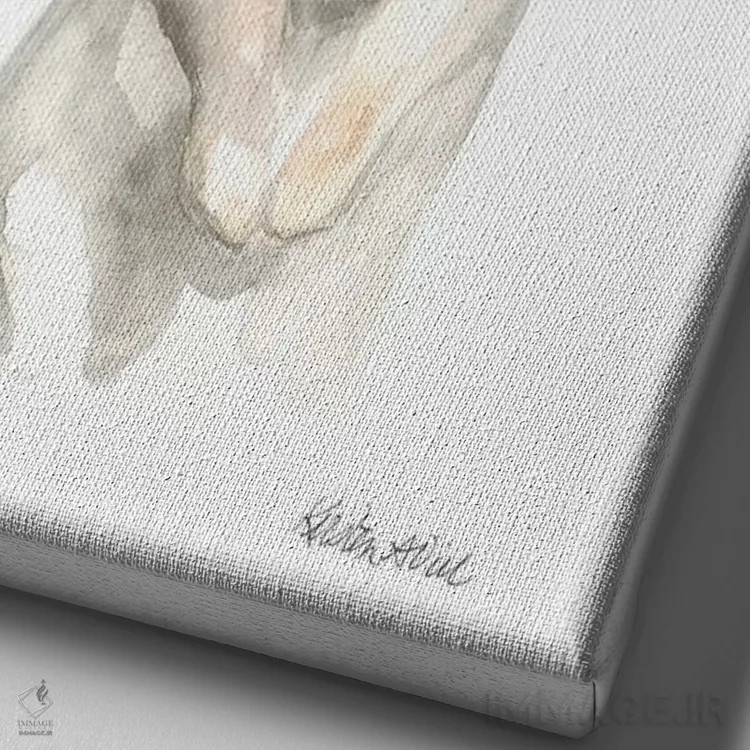 تابلو دکوراتیو گوش دراز اثر کیرستن دیل - نمای نزدیک بافت بوم