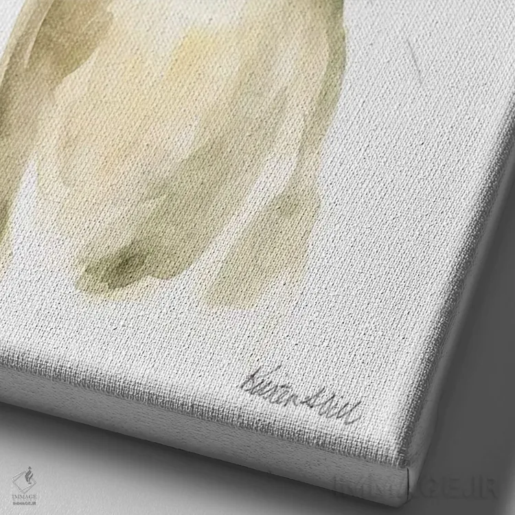 تابلو دکوراتیو خرگوش گلدار اثر کیرستن دیل - نمای نزدیک بافت بوم