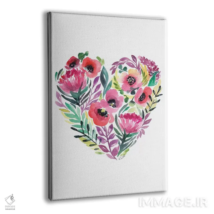 تابلو دکوراتیو قلبی از گل اثر کیرستن دیل - نمای پرسپکتیو محصول