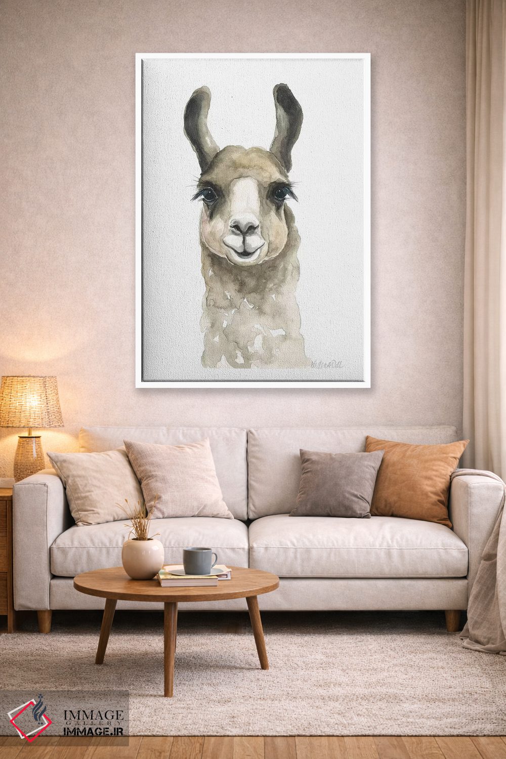 تابلو دکوراتیو لامای قهوه ای اثر کیرستن دیل - D1W